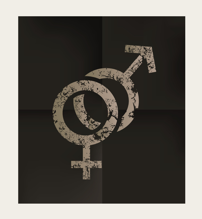 Sex symbol design on black background,vectorのイラスト素材