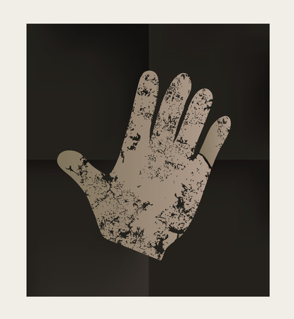 Hand design on black background,vectorのイラスト素材