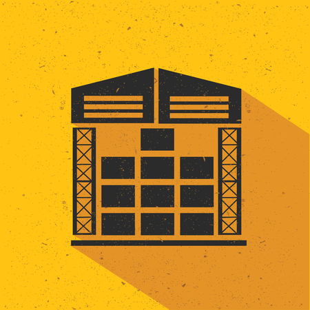 Storage,factory flat design,yellow version,vectorのイラスト素材