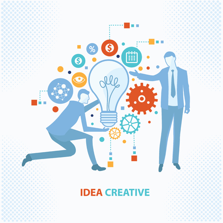 Idea and creative concept design,on clean background,business concept,clean vectorのイラスト素材