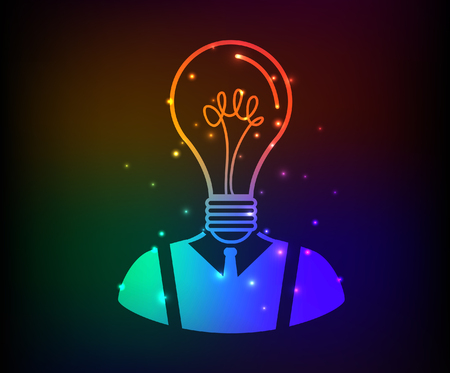 Light bulb design rainbow conceptのイラスト素材