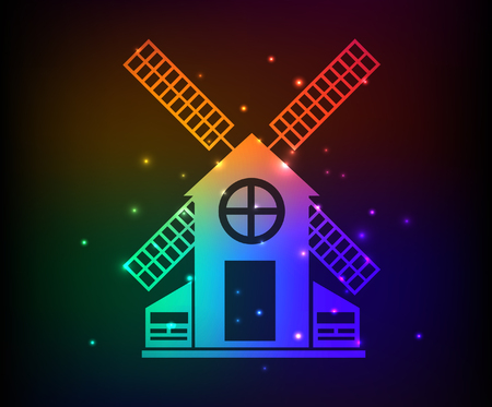 Wind turbine design,rainbow conceptのイラスト素材