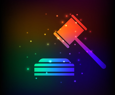 Hammer,law design,rainbow concept,clean vectorのイラスト素材