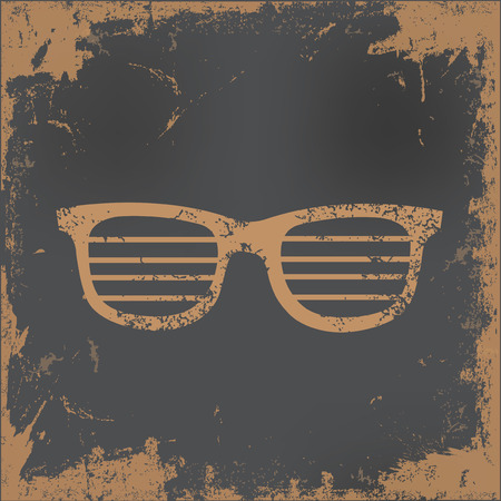 Glasses design on old paper background,vectorのイラスト素材