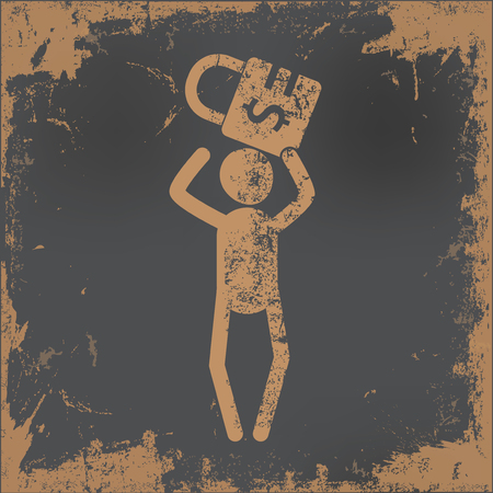 Human resource design on old paper background,vectorのイラスト素材