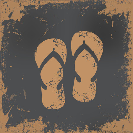 Sandal design on old paper background,vectorのイラスト素材