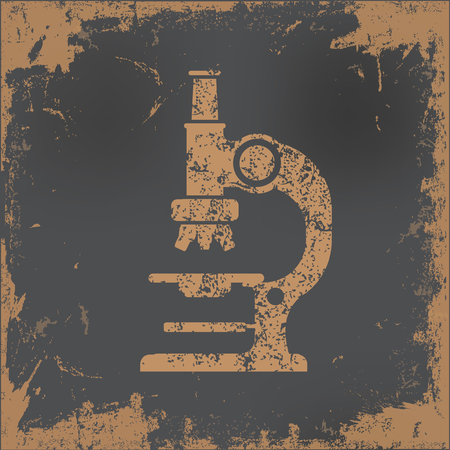 Microscope design on old paper background,vectorのイラスト素材