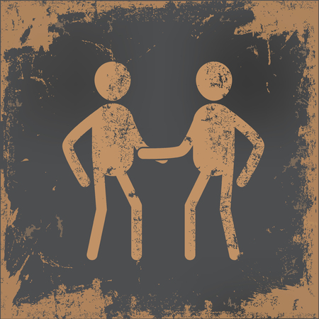 Human resource design on old paper background,vectorのイラスト素材