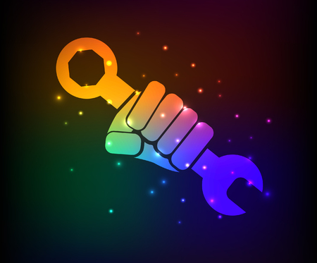 Repair design,rainbow concept,clean vectorのイラスト素材