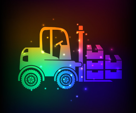 Truck,cargo,industry design,rainbow concept,clean vectorのイラスト素材