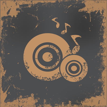 Disk song design on old paper background,vectorのイラスト素材