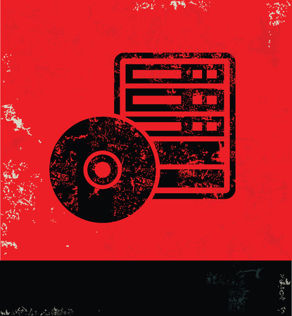 Database,backup design on red background, grunge vectorのイラスト素材