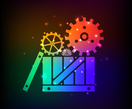 Gear design,rainbow concept,clean vectorのイラスト素材