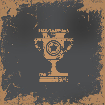 Trophy design on old paper background,vectorのイラスト素材