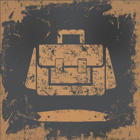 Suit bag design on old paper background,vectorのイラスト素材