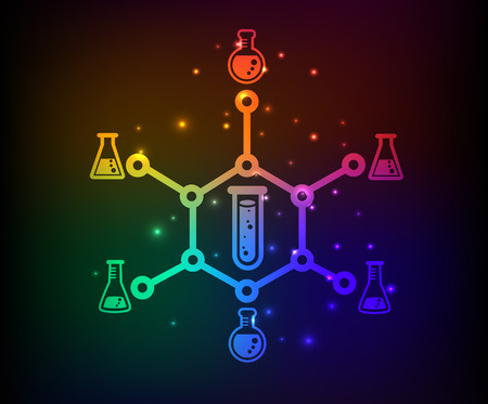 Science design,rainbow concept,clean vectorのイラスト素材