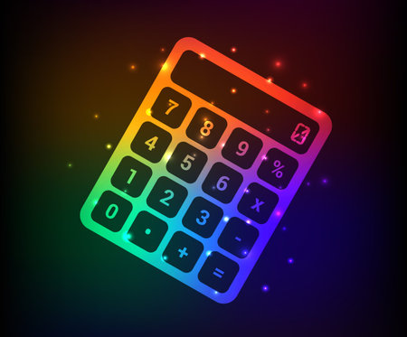 Calculator design,rainbow concept,clean vectorのイラスト素材