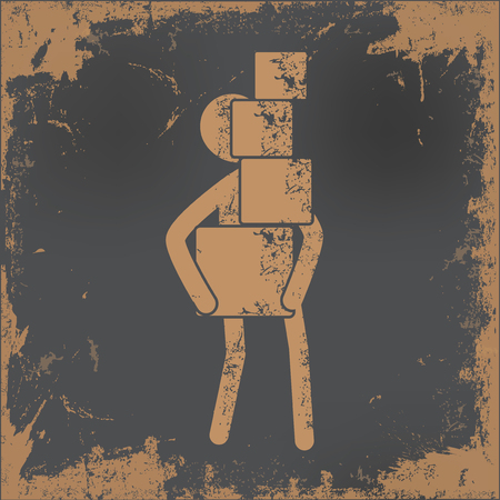 Human resource design on old paper background,vectorのイラスト素材