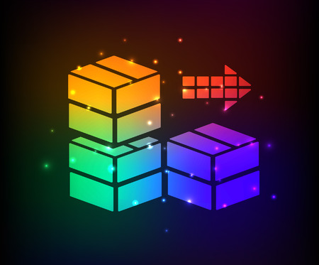 Cargo,box design,rainbow concept,clean vectorのイラスト素材