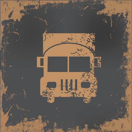 Truck design on old paper background,vectorのイラスト素材