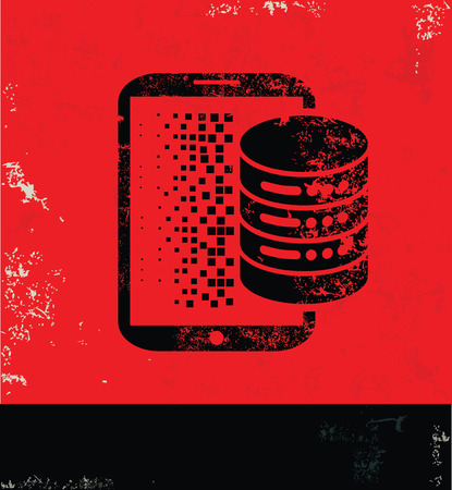 Database,Networking design on red background, grunge vectorのイラスト素材