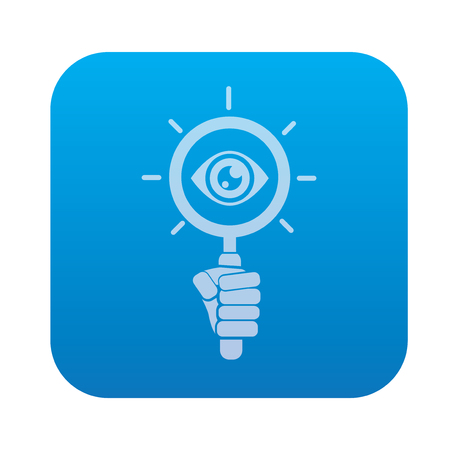 Eye icon on blue background,clean vectorのイラスト素材