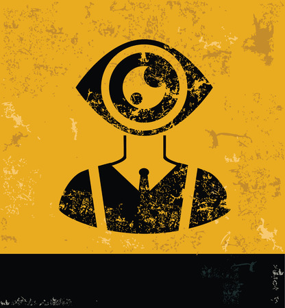 Eye human design, yellow grunge vectorのイラスト素材