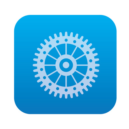 Gear icon on blue button background, clean vectorのイラスト素材