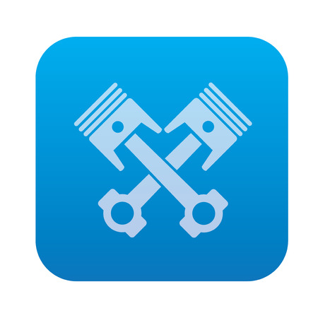 Engine icon on blue button background, clean vectorのイラスト素材