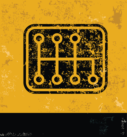 Gear car concept design, yellow grunge vectorのイラスト素材