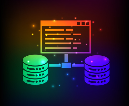 Database server design,abstract rainbow concept,clean vectorのイラスト素材