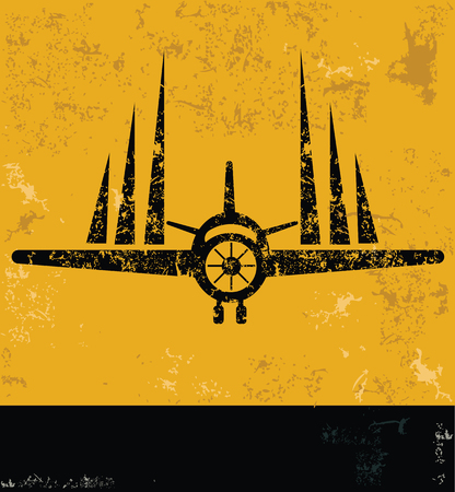 Airplane concept design, yellow grunge vectorのイラスト素材
