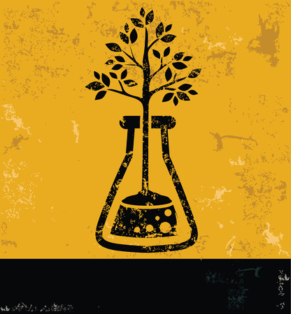 Tree,science design, yellow grunge vectorのイラスト素材