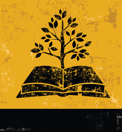 Growth book design, yellow grunge vectorのイラスト素材