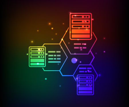 Database service design,abstract rainbow concept,clean vectorのイラスト素材