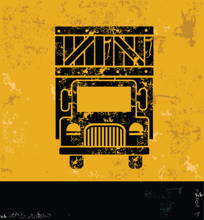 Truck, logistic concept design,yellow grunge vectorのイラスト素材