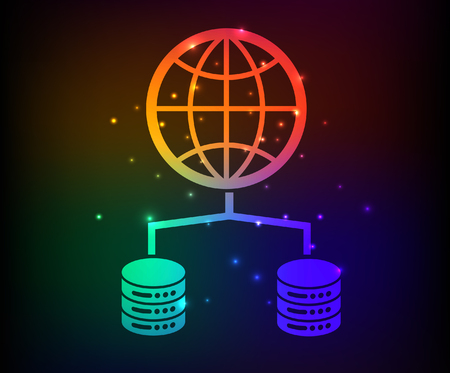 Network.database server design,abstract rainbow concept,clean vectorのイラスト素材