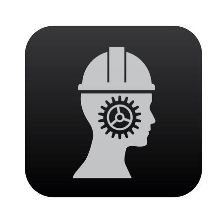 Engineer on black button blackboardのイラスト素材