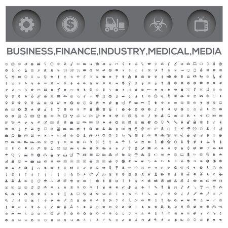 Business,finance,industry,medical,media icons design,vectorのイラスト素材