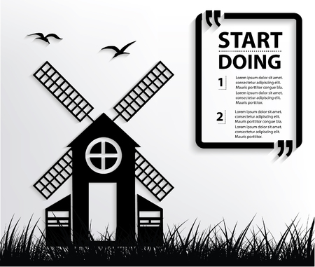 Wind turbine concept design,vectorのイラスト素材