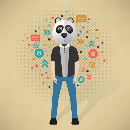 Panda man concept design,vectorのイラスト素材