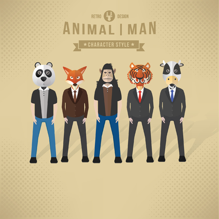 Animal man concept design,vectorのイラスト素材