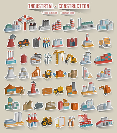 Industry and construction icons concept design,vectorのイラスト素材