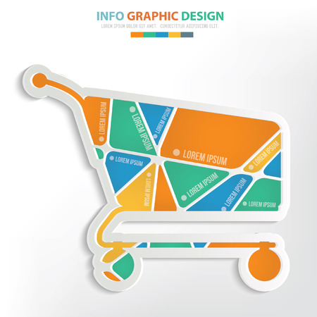 Shopping cart concept design,clean vectorのイラスト素材