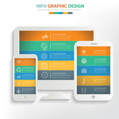 Responsive,computer concept design,clean vectorのイラスト素材
