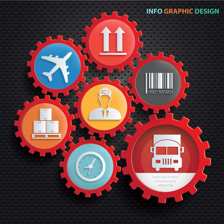 Logistic info graphics design,clean vectorのイラスト素材