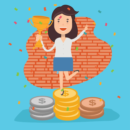 Businesswoman concept design,clean vectorのイラスト素材