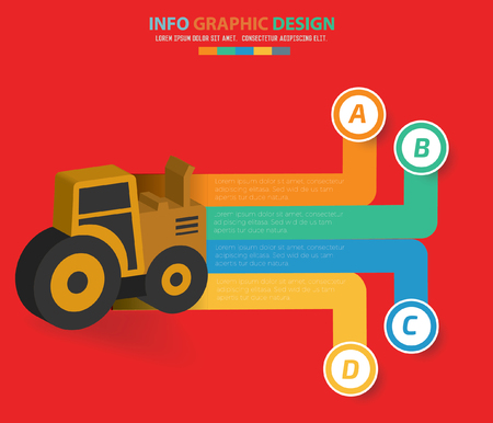 Truck info graphics design,clean vectorのイラスト素材