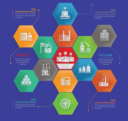 Industrial and construction info graphic concept designのイラスト素材