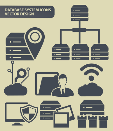 Database vector icon set designのイラスト素材